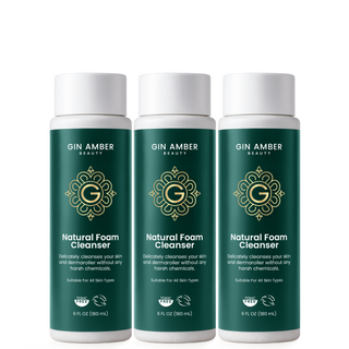 Natural Foam Cleanser Refill (3 PACK - 180mL) - Cleanses Dermaroller, Skin
