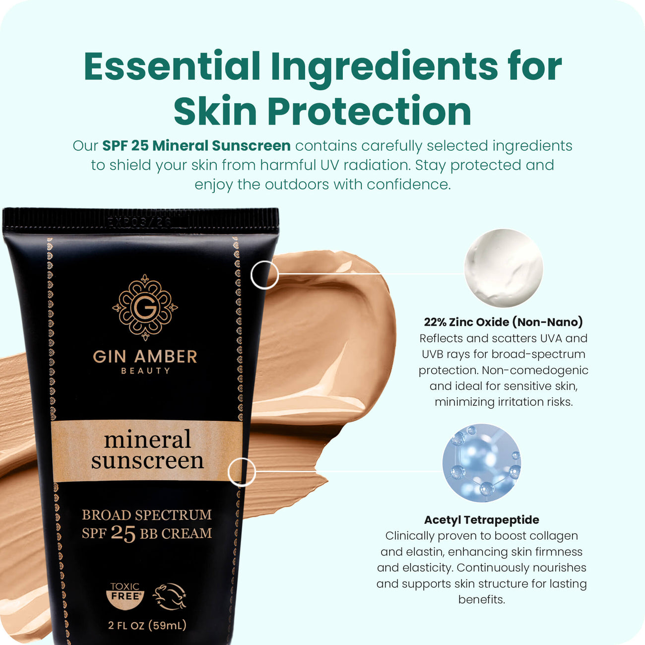 Toxic-Free® Tinted Mineral Sunscreen SPF 25 - Wrinkles, Sun Protection