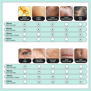 Deep Acne Scars, Sagging Skin, Hair Growth - REAL INDIVIDUAL NEEDLES® 1.0mm Dermaroller